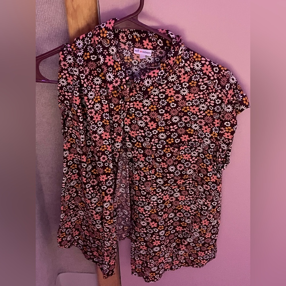 Floral Hippie Button Up Vest Alike